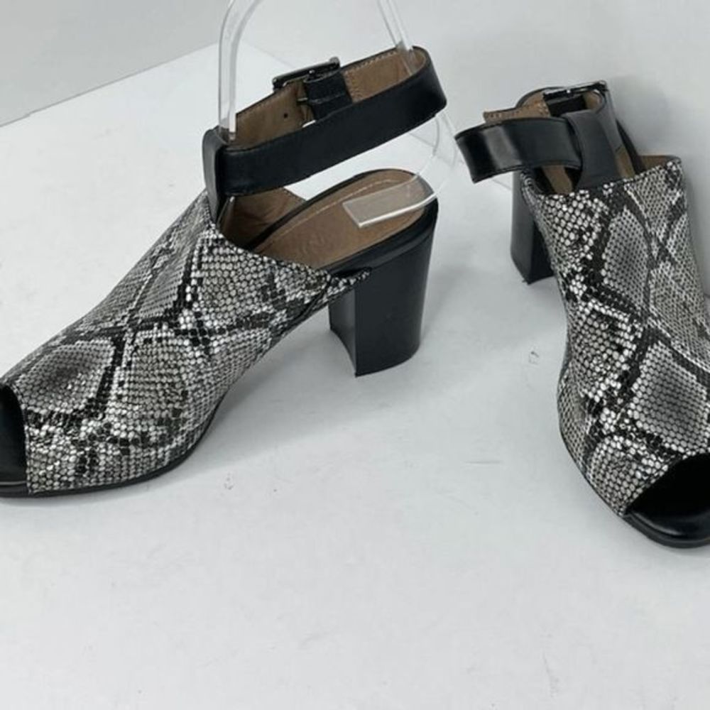 Vionic Kaja Black White Snake Print Heels - Picture 5 of 5